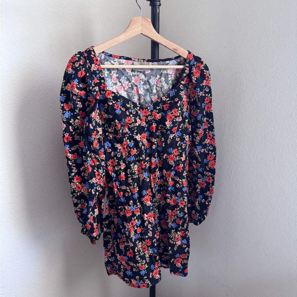 ASOS Black Floral Mini Dress